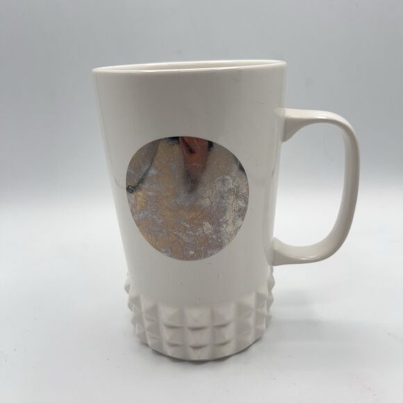 Starbucks Other - STARBUCKS COFFEE 2014 Tall White Mug Cup Mirror Label Hobnail Base 16 Oz